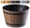 KADAX Macetero Decorativo de Plástico, Maceta Grande con Estilo Rústico de Barril de Madera para Jardín o Decoración Exterior (Marrón, 23 cm)
