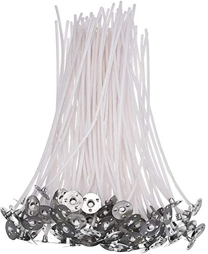 POFET 100 Stück Candle Dochte 12 cm vorgewachste Candle Dochte, gewachste Dochte, natürliche Kerze Docht für Candle Making Candle DIY