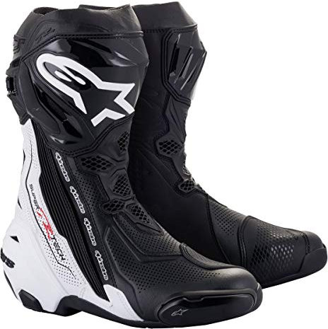 Alpinestars Stivali da moto da uomo Racing Mot, nero/bianco, 42 EU