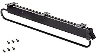 Emuca - Kleiderbügelauszug ausziehbar für kleiderschrank, Ausziehbare Kleiderstange Länge 800mm, Edelstahl und Kunststoff, Schwarz