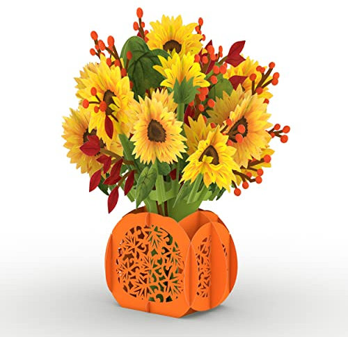 Lovepop Neuer Herbststrauß - Pop-Up Papier Blumenstrauß - 3D Floral Gruß mit Notizkarte - Einzigartiges Geschenk für jeden Anlass, 35,8 x 27,4 cm