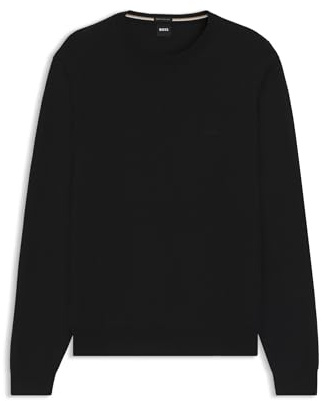 BOSS Herren Botto-L Regular-Fit Pullover aus Schurwolle mit Logo-Stickerei