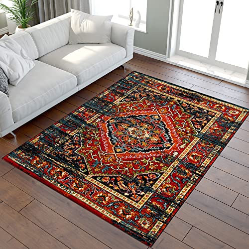 Muratap Vintage Teppich Marrakesh - Traditioneller Teppich Klassich Orient Berber Marokkanischer Vintage Modern Retro Persisch Teppich - Große: 160x230 cm - Farbe: Mehrfarbig