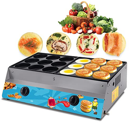 Padella per Pancake, Gas Propano, Padella Pancake Antiaderente, Alluminio Antiaderente Pancake Omelette Padella Pentola per Friggere Macchina per Pancake da Colazione, Uovo in Camicia,18hole,10cm