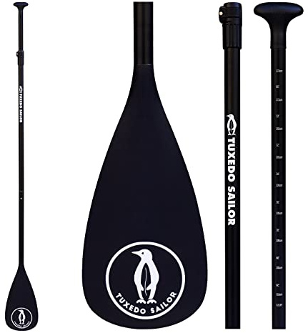 Tuxedo Sailor SUP Paddel, Verstellbares Paddel für Stand-up Paddling,Aluminium Schwimmendes Paddel,3-teiliges oder 4-teiliges Teleskop Paddel 2 in 1