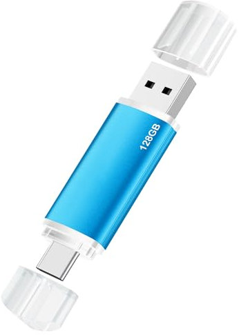 Onbqurg Chiavetta USB C 128 GB 2.0, Pen Drive, OTG Pennetta USB per Type C Smartphones, Laptops, Tablets, PC, Auto (Blu)