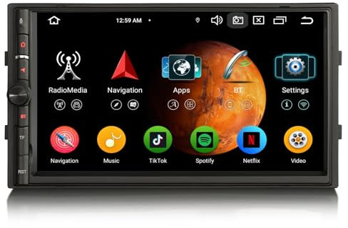 Android 14 Universal Doppel 2Din DAB+ Autoradio für Nissan mit GPS Navigation Wireless CarPlay Android Auto Acht Kern 4GB RAM+64GB ROM DSP WiFi 4G USB Bluetooth 5.0 Lenkradsteuerung 7 Zoll Touchscreen
