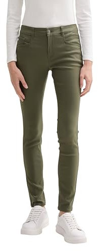 TOM TAILOR Damen Coated Alexa Skinny Jeans in Leder-Optik, 23802 - Urban Olive Green, 33/30