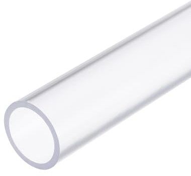 QUARKZMAN 25.6x32mm (ID*OD) Tubo de PVC Redondo, 35cm Tubo Rígido Redondo de Alto Impacto para Proteger Cables Eléctricos, Tubería de Agua, Decoración, Fundas de Cables, Transparente