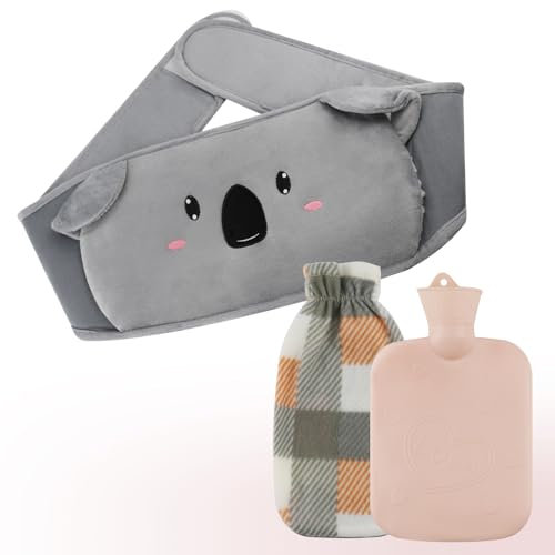 Hot Water Bottle, 3Pcs Hot Water Bottle with Cover, Hot Water Bag, Prime Natural Rubber & Soft Artificial Plush Fur Water Cover, Help for Pain Relief, Waist, Back, Neck and Shoulders