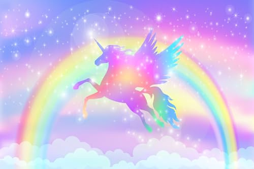 Mural Wallpaper Unicorn Rainbow 450x300cm Wallpaper 3D Wall Mural for Living Room and Bedroom -MIWEI Wallpaper-ZXY-03699