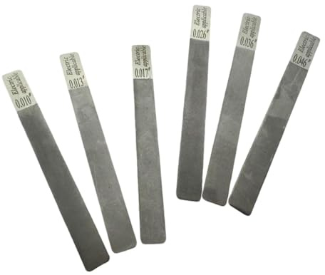 FashionCha 6 Piezas Lima para Cejuela de Guitarra Eléctrica Acústica Archivo para Ranuras de Cuerdas Accesorio Fretboard Luthier Acero Inoxidable Adecuado para, Eléctrico 10 a 46