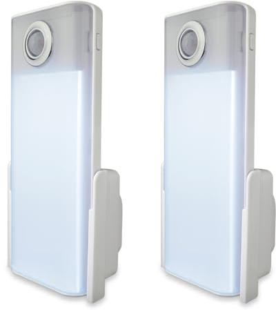 2 Pack Xtralite NiteSafe Duo Lux 4 Function White Night Light & Torch Recharageble With Motion Sensor Technology