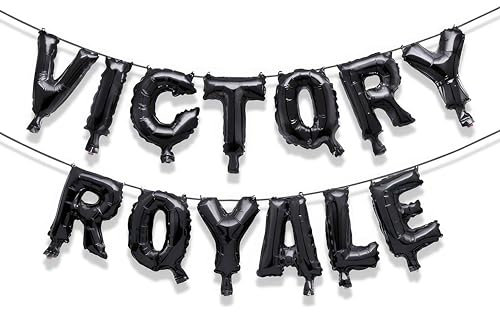 Fortnite 24679 Briefballon-Banner-Kit – Victory Royale Party, Black