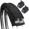 Fincci Fahrradreifen 20 Zoll - Set BMX Reifen 20 x 1.95 Zoll mit Fahrradschlauch 20 Schrader Autoventil Ventil 48 mm, FahrradMantel 53-406 für BMX Kinder Fahrrad, MTB Bike - 2er Pack