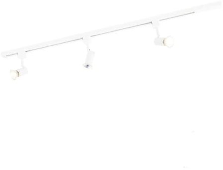 QAZQA - Modern Modernes Schienensystem Komplettset I Spotlight I Deckenspot I Deckenstrahler I Strahler 3-flammig Spotbalken-flammig 1-Phase weiß - Jeany I Wohnzimmer - Stahl Länglich - LED geeignet G