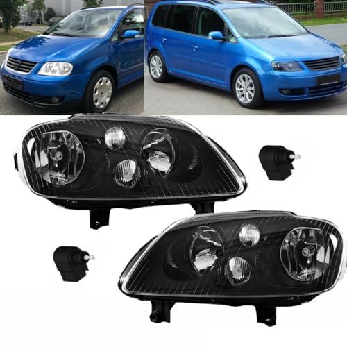 DM Autoteile 30208 Scheinwerfer Links & Rechts + 2x Birnen kompatibel für VW Sharan 7M Seat Alhambra 7V