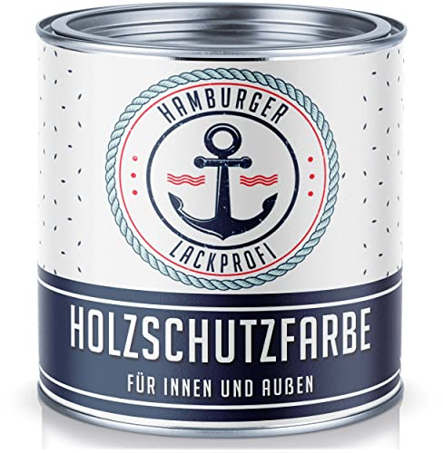 PU Holzschutzfarbe MATT Verkehrsweiß RAL 9016 Weiß Hochwertige Wetterschutzfarbe Holzfarbe Holzlack - PU verstärkt, UV-beständig und Wetterbeständig - Hamburger Lack-Profi (10 L)