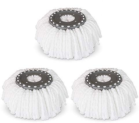 Replacement Microfiber Mops Head for 360°Spin Magic Mop，Hurricane Compatible Round Shape Standard Universal Size (3 Pack)