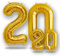 FUNXGO® folienballon 20 gold - 2 Stück -100cm & 38cm- Luftballon Zahl 20-20.geburtstag - Ballon 20 Deko zum Geburtstag, Hochzeit, Jubiläum oder Fest, Party - Ballon 20 gold