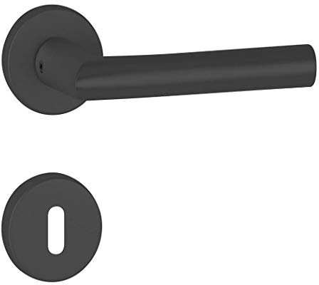 Hermat Türdrücker L-Form BB Basic02 schwarz matt Türgriff Drückergarnitur