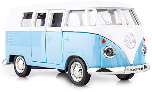 TGRCM-CZ 1/36 Scale Bus Casting Car Model, Zinc Alloy Toy Car for Kids, Pull Back Vehicles Toy Truck for Toddlers Kids Boys Girls Gift (Blue)
