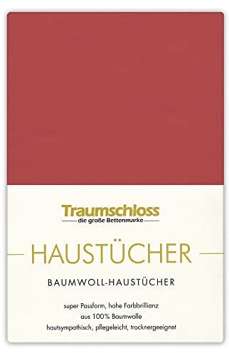 Traumschloss Betttuch »Haustuch« 100% Baumwolle | ohne Gummizug | rot | 150x250cm