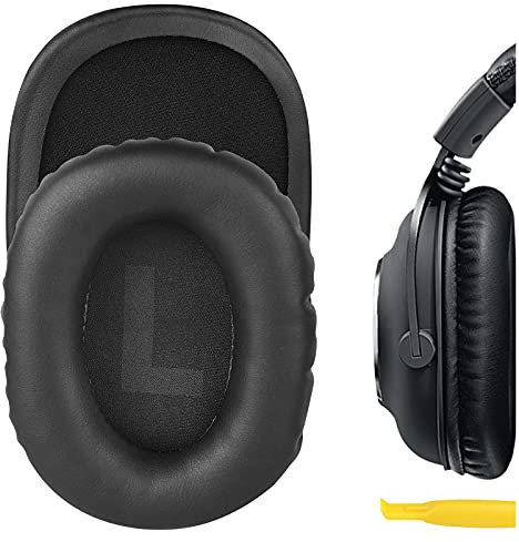 Geekria Replacement Ear Pads (With Video Guide) Compatible with Logitech G Pro/ProX/ 433/233/ ProX2 Headphones, Ear Cushions, Repair Parts (Black)