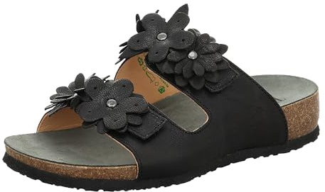 Think! Damen Julia Chromfrei Gegerbte Nachhaltige Pantolette, 0000 Schwarz, 39 EU