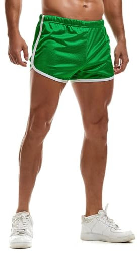 AIMPACT Short de Course pour Homme de 3 Pouces Short Sport Homme Respirant de Rugby Jogging Fitness Training Tennis(Vert-XXL)