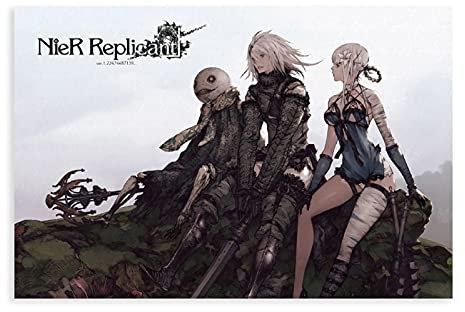 LFJT NieR Replicant Game Leinwand Poster Schlafzimmer Dekor Sport Landschaft Büro Zimmer Dekor Geschenk Rahmen: 30 x 45 cm