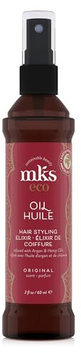 MKS Eco Oil, Original - 2 fl oz - Haarstyling-Elixier - Marokkanisches Arganöl, Hanfsamenöl - Befeuchtet und pflegt das Haar, kontrolliert Kräuselungen, erhöht die Glätte - Vegan & tierversuchsfrei