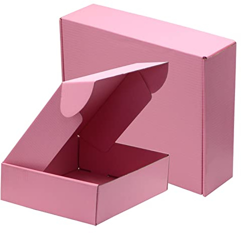 Lot de 12 boîtes d'expédition roses pour petite entreprise, 25,4 x 20,3 x 7,9 cm, en carton ondulé pour l'expédition, l'emballage, le rangement, les cadeaux artisanaux