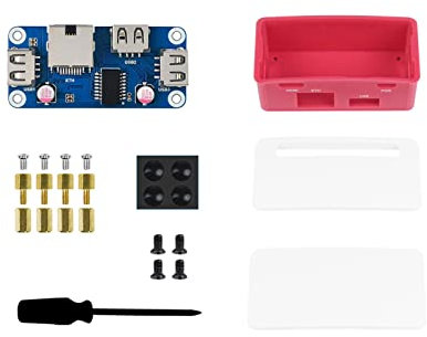 Ethernet/USB HUB HAT B with Box for Raspberry Pi Zero/Zero W/2 W/Zero WH/2 WH,Ethernet USB HUB HAT with Case, 1x RJ45 Ethernet Port,3X USB Ports Compatible with USB2.0/1.1