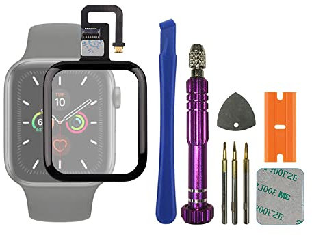 SwarKing Vetro frontale esterno vetro esterno lente lente con touch digitizer cavo Flex di ricambio compatibile con iWatch Series 6 40 mm con kit di riparazione