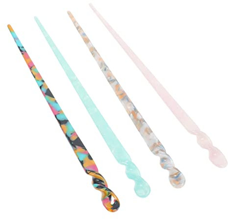 4 Piezas Retro Tortuga Moño Estilo Tenedor Decoraciones De Concha Leopardo Horquilla Palillo Acetato Pelo Japonés Para Horquillas Palillos Antiguos Tocado Niñas Palos