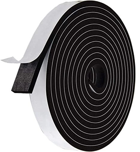 3M Dichtungsband Selbstklebend 20mm(B) x6mm(D) für Türen Fenster Schaumstoffband Türdichtung Fenster, Gummidichtung für Kollision Siegel Lärm Schalldämmung Schwarz(1 Rollen je 3M lang)