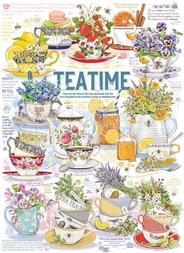 Cobble Hill 1000 Piece Puzzle - Tea Time - Sample Poster Included Age 8+
