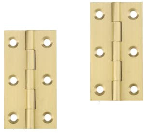 YOFASEN Copper Small Hinges - Brass Folding Butt Hinges for Furniture Cabinet, Gold, 2.5 Inch (63x34x1.2mm) - 2pcs