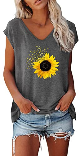 NNGOTD Chemise Coton Femme, Chemise D'été Femme T-Shirt Manches Courtes à Volants Blouses Col V Haut Décontracté Tunique Tshirt Blanc Femme Chemise Femme A Carreaux Blouse Manche Courte Femme
