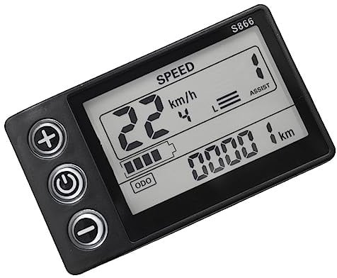 Micvtve Armaturenbrett Controller Kunststoff 24V 36V 48V 60V S866 Wasserdicht 6PIN Elektrofahrrad LCD Display für Elektro E-Bike Roller