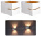 SSC-LUXon 2 Stück KOURA indirekte Wandleuchte Innen weiß mit Lichtschlitz - Wandlampe Gold Design Up Down Leuchte für 1x G9 Leuchtmittel LED Wandbeleuchtung Treppenhaus Flur