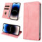 Leaisan Handyhülle für iPhone 14 Pro Hülle Premium Leder Flip Klappbare Stoßfeste Magnetische [Standfunktion] [Kartenfächern] Schutzhülle für iPhone 14 Pro 5G Tasche - Rose Gold