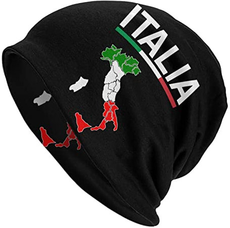 934 Thermo Strickmütze Italia Italy Italian Flag Skull Beanie Unisex Wintermütze Einstellbare Beanie Strickmütze Für Herren Damen Sports