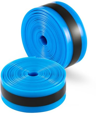 Julai Fodera per pneumatici per bici da strada, protezione piatta per tubo della bicicletta compatibile con 700C 27 (Blu + Nero (2 pezzi))