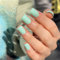 Faux Ongles Court MouyouGlow,Carré Unicolore Vert Menthe Maté Press on Nails avec Colle à Ongles,Mint Green Matt Acryl Fake Nails