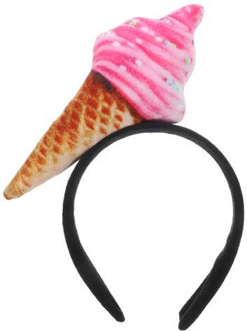 Ipetboom -Stirnband Haarband Eistüten-Stirnband albernes Stirnband Eishut Haargummis Haarschmuck Stirnbänder aus Stoff Party-Stirnbänder Ausgabekarte schmücken Kopfbedeckung Damen