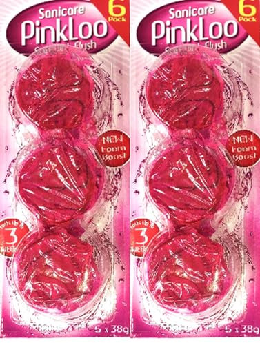 Sanicare Pink Toilet Cistern Blocks 12 Pack 38g, Toilet Bowl Cleaner, Long Lasting Fragrance, Prevents Limescale, Lasts 3 Weeks