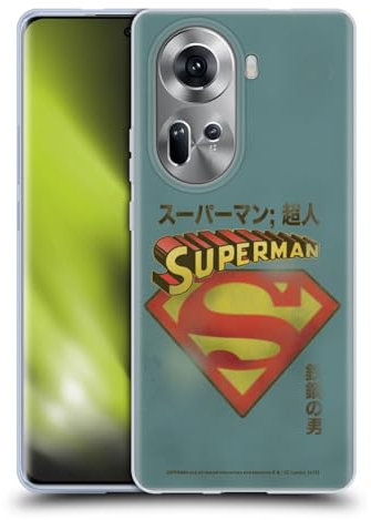 Head Case Designs Offizielle Superman DC Comics Japanisches Logo Vintage Mode Soft Gel Handyhülle Hülle kompatibel mit Oppo Reno11