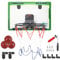 DBREAKS Mini Basketballkorb mit Elektronische Anzeigetafel und Licht, Indoor Hoop Basketballkorb für Kinder, Basketballkörbe Tür mit 3 Bällen, Wandmontage Basketball Reifen fürs Zimmer, ab 3+ (Grün)
